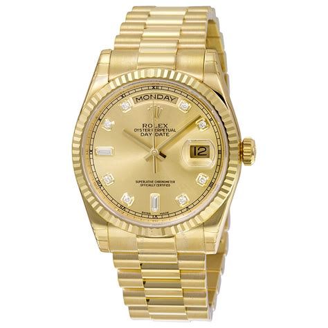 rolex watch day date gold|solid gold Rolex Day-Date.